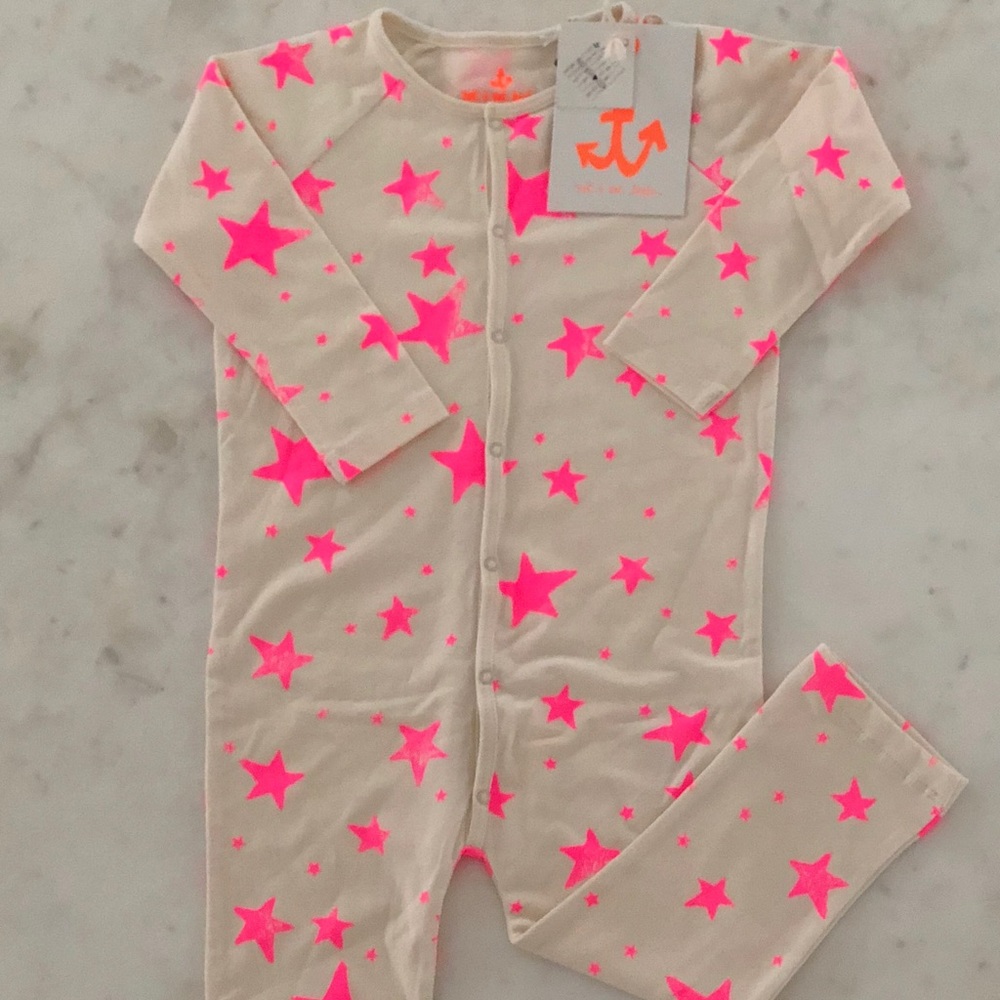 Noe + Zoe neon Pink Star Playsuit